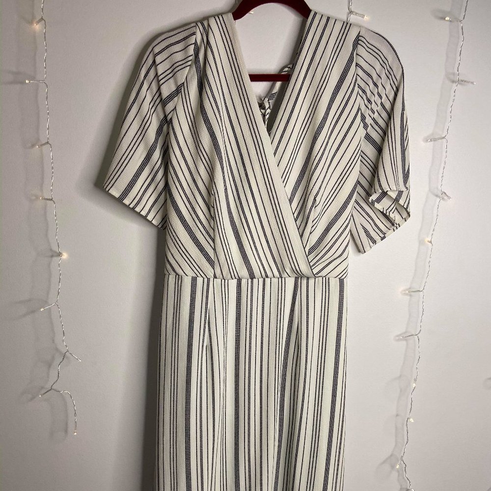 3 FOR $15 - Black and White Striped Midi Dress